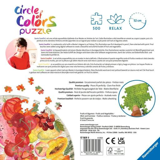 Puzzle Redondo 500 Piezas Ravensburger 17169 CIRCLE OF COLORS - FRUTAS Y VERDURAS [2]