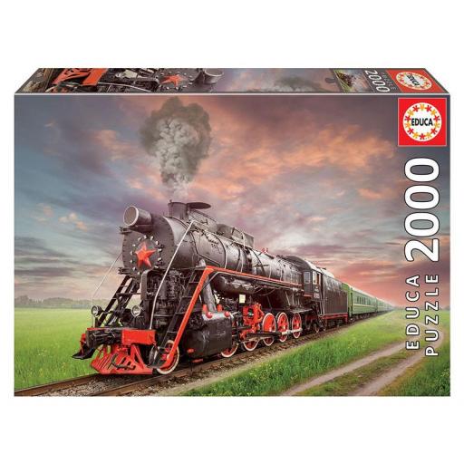 Puzzle de Trenes 2000 Piezas EDUCA 18503 LOCOMOTORA DE VAPOR [1]