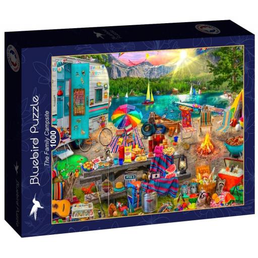 Puzzle Colorido 1000 Piezas Bluebird 90701 EL CAMPING FAMILIAR , de Aimee Stewart [1]