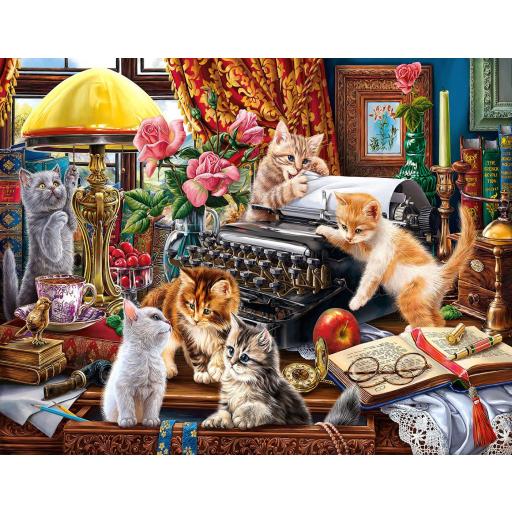 Puzzle Senior de Gatos y Gatitos 1000 Piezas Grandes SunsOut 42948 GATITOS EN EL ESCRITORIO