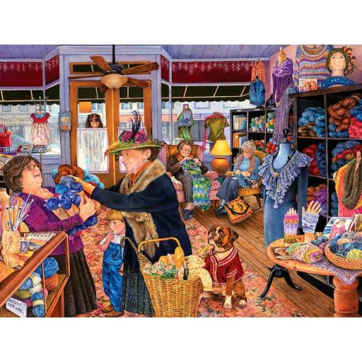 Puzzle Senior 500 Piezas Grandes SunsOut 44284 LA TIENDA DE LANAS , de Susan Brabeau