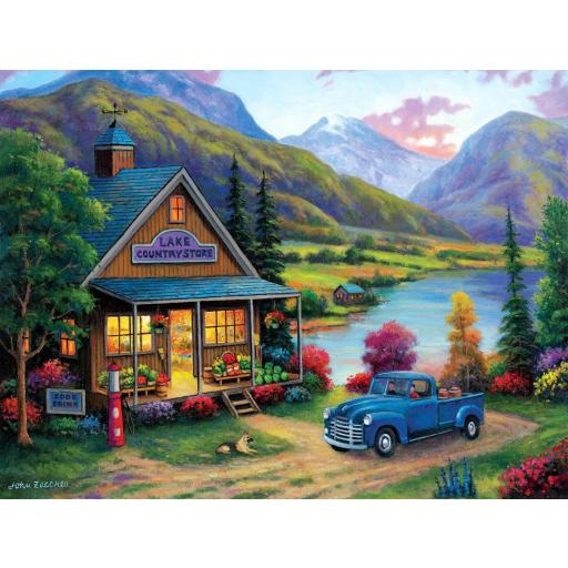 Puzzle Senior 500 Piezas Grandes SunsOut 62152 LA TIENDA DEL PUEBLO JUNTO AL LAGO [0]