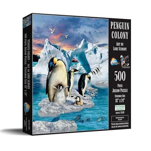 Puzzle Senior de Animales 500 Piezas Grandes SunsOut 35149 COLONIA DE PINGÜINOS [1]