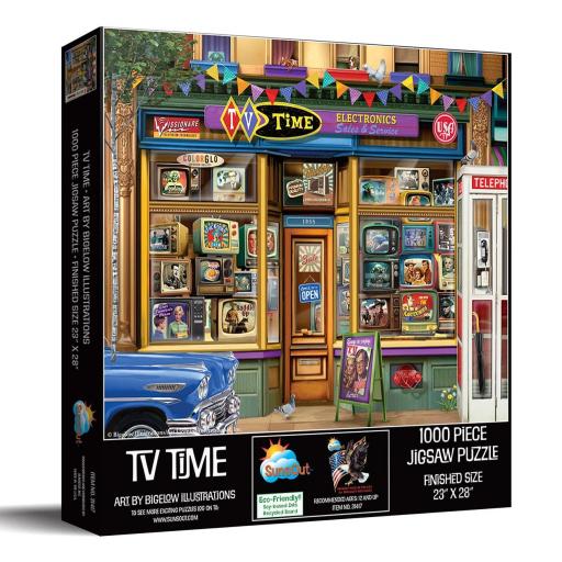 Puzzle Retro Vintage 1000 Piezas SunsOut 31417 LA HORA DE LA TELEVISION [1]