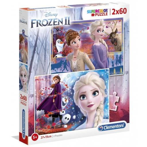 Puzzle de Frozen para Niñas y Niños de 5 - 6 Años 2 x 60 Piezas Clementoni 21609 DISNEY FROZEN II