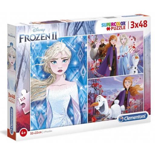 Puzzle de Frozen para Niñas y Niños de 4 - 5 Años 3 x 48 Piezas Clementoni 25240 DISNEY FROZEN II