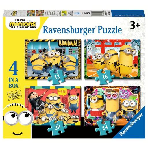 Puzzle Infantil MINIONS 4 IN A BOX (12, 16, 20 y 24 piezas) Ravensburger 05060
