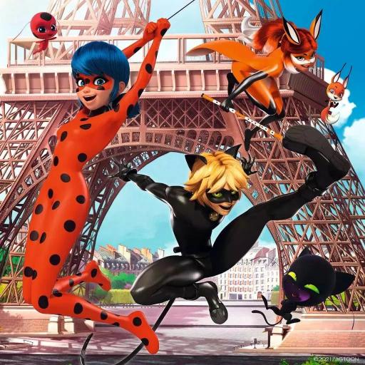 Puzzle Infantil MIRACULOUS 3 x 49 Piezas Ravensburger 05189 NUESTROS HEROES LADYBUG Y CAT NOIR [1]