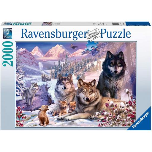 Puzzle de Animales Salvajes 2000 Piezas Ravensburger 16012 LOBOS EN LA NIEVE [1]