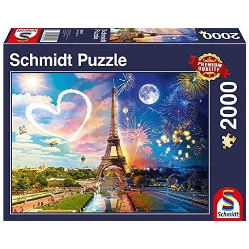 Puzzle de la Torre Eiffel de Paris 2000 Piezas Schmidt 58941 PARÍS , DÍA Y NOCHE [1]