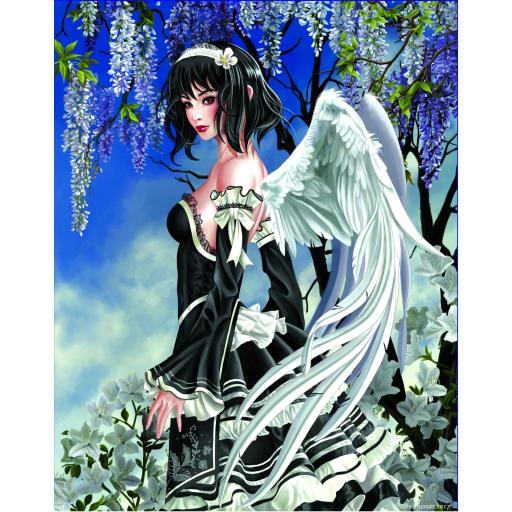 Puzzle Gotico Estilo Comic Manga Japonés 1000 Piezas SunsOut 67614 ANGEL Y FLORES, de Nene Thomas [0]