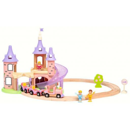 Juego Circuito de Tren de Madera BRIO 33312 Set Ferroviario Castillo Princesas Disney [3]