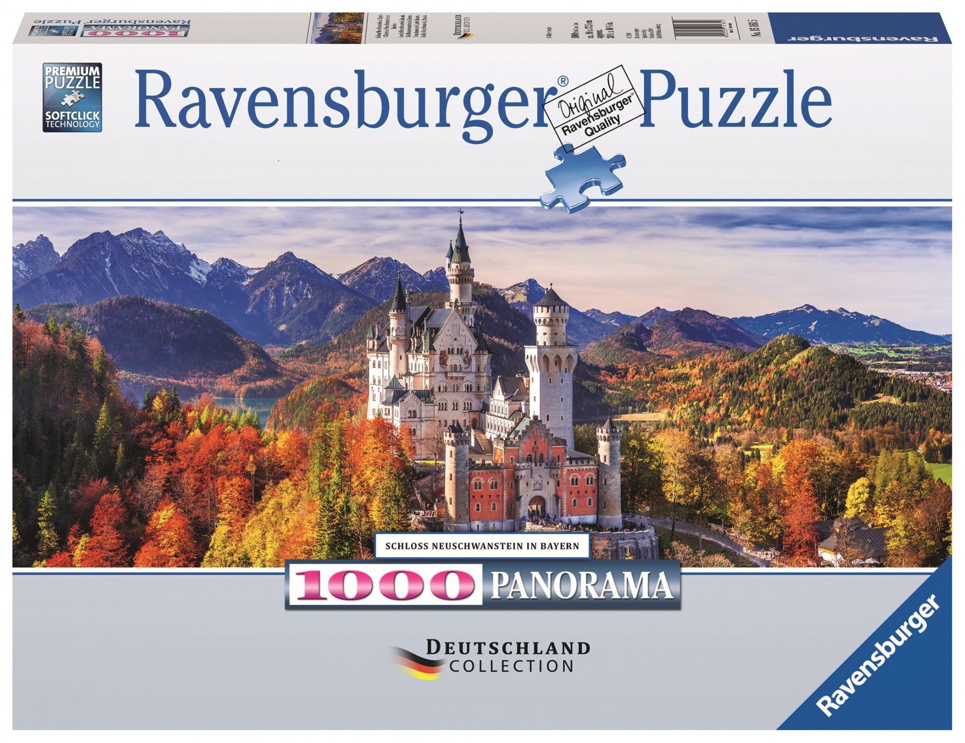 Puzzle 1000 Piezas , Formato Panorama , Ravensburger 15161 Castillo Neuschwanstein , Baviera , Alemania