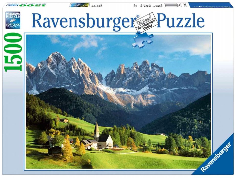 Puzzle Ravensburger 16269 SANTA MAGDALENA, DOLOMITAS, ITALIA de 1500 Piezas