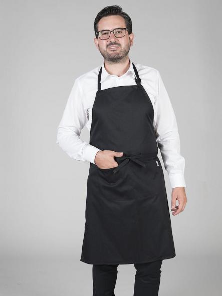 Delantal con peto y bolsillo Sarga