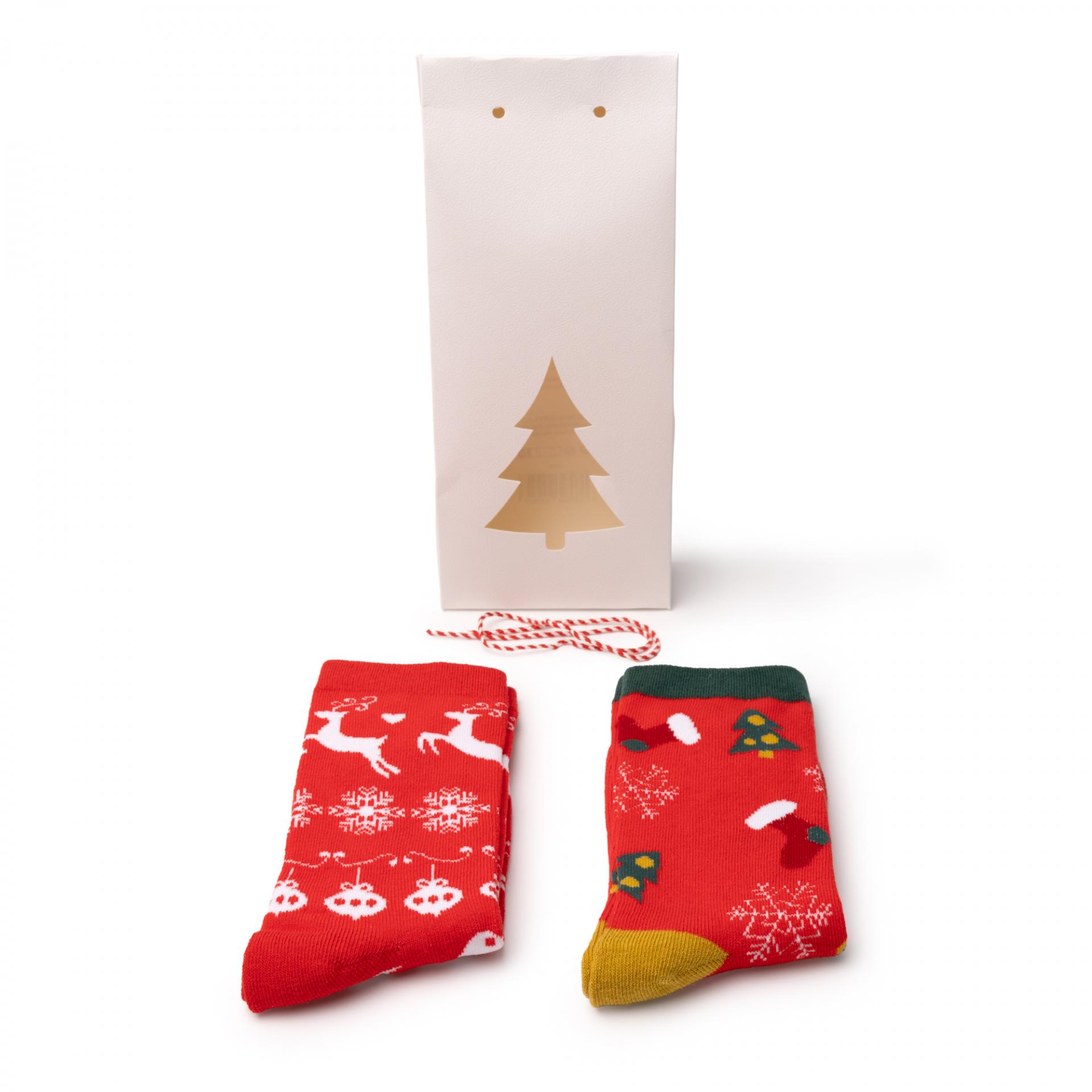 Set de dos pares de calcetines con diseños navideños