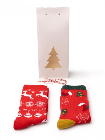 Set de dos pares de calcetines con diseños navideños [0]
