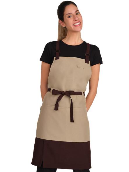 Delantal peto bicolor cruzado