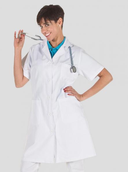 Bata mujer m/c sarga blanca