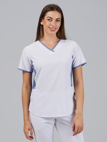 Blusa Mujer Escote Pico Combinada M/C CLEO [6]