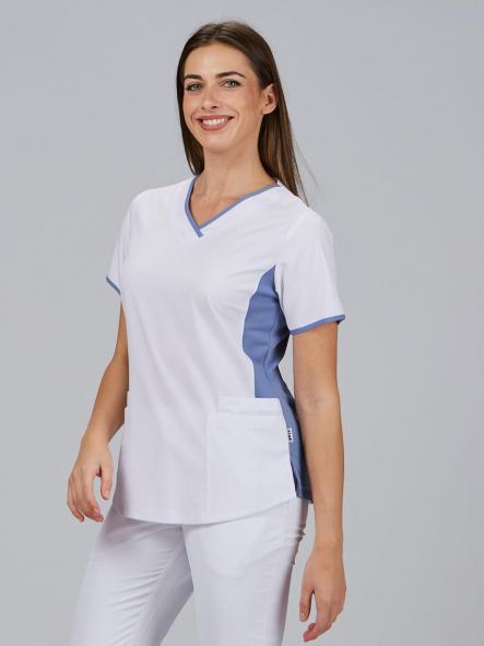 Blusa Mujer Escote Pico Combinada M/C CLEO [8]