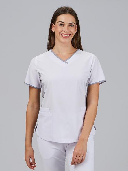 Blusa Mujer Escote Pico Combinada M/C CLEO [3]