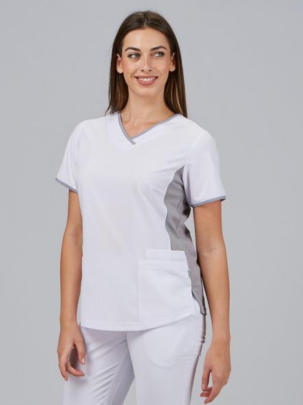 Blusa Mujer Escote Pico Combinada M/C CLEO [5]