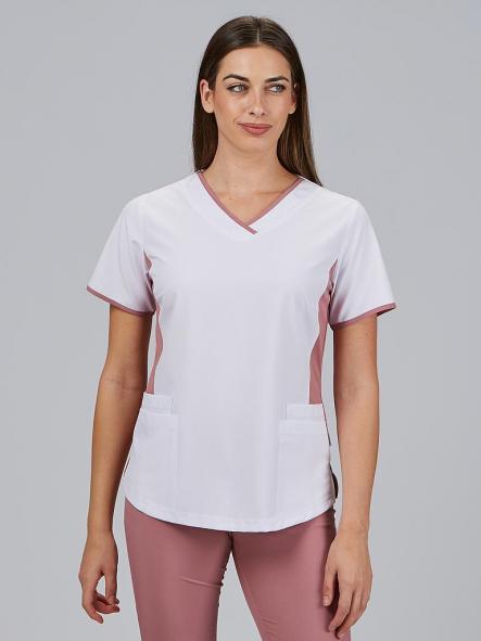 Blusa Mujer Escote Pico Combinada M/C CLEO [0]