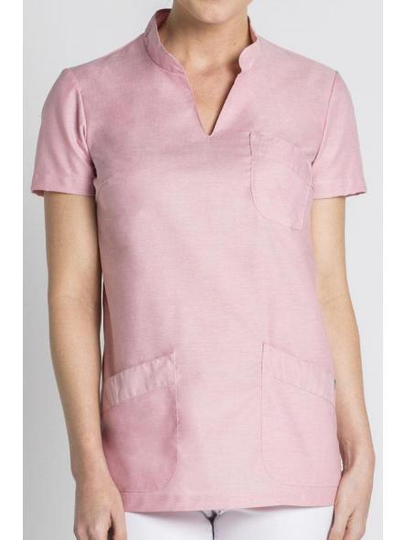 Casaca rosa cuello mao [2]