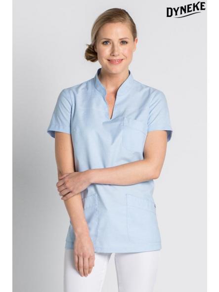 Casaca celeste cuello mao