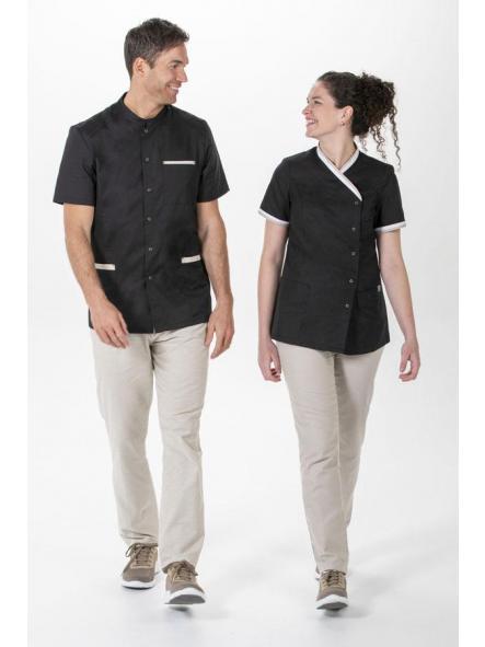 Chaqueta negra cuello y mangas vivo [3]