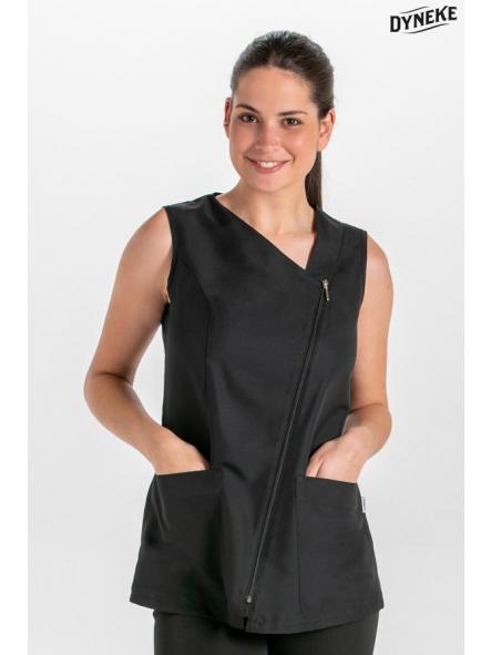 Casaca s/mangas diagonal microfibra negra [0]