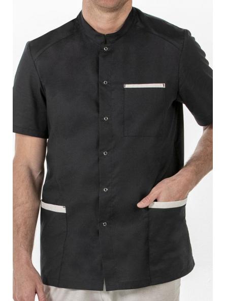 Chaqueta negra m/c cuello mao  [1]