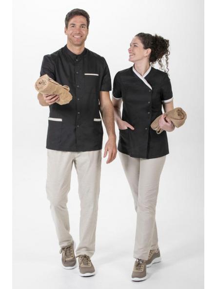 Chaqueta negra m/c cuello mao  [2]