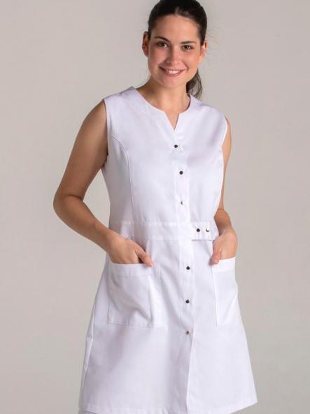Bata larga blanca s/m cinturón [0]
