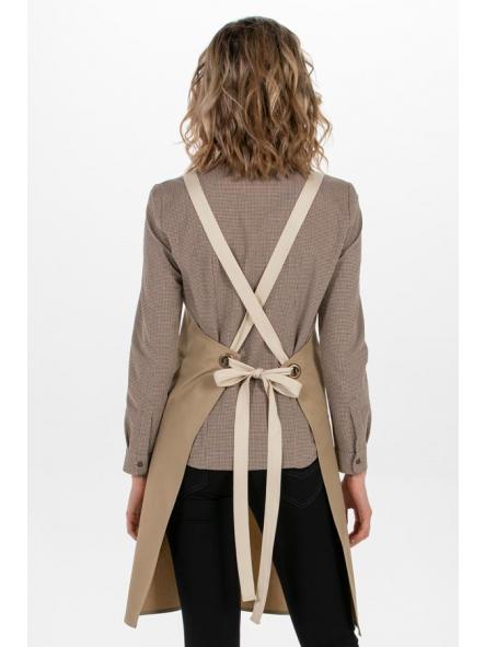 Delantal peto unisex bolsillos beig [1]