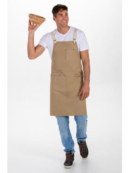 Delantal peto unisex bolsillos beig [3]