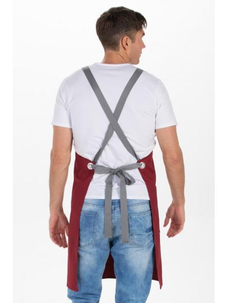 Delantal peto unisex bolsillos granate [2]