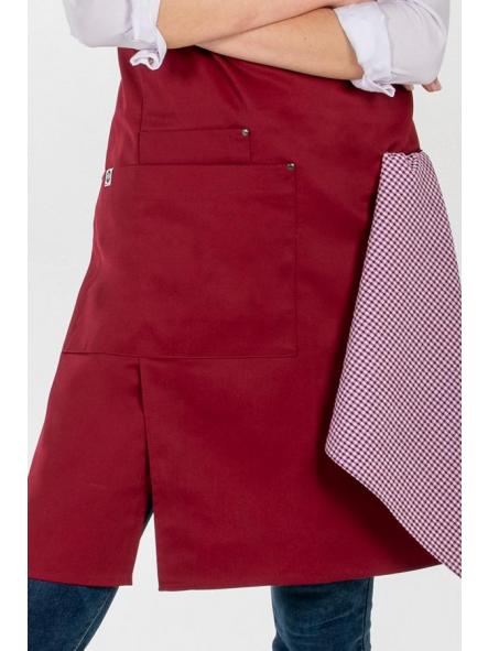 Delantal peto unisex bolsillos granate [3]