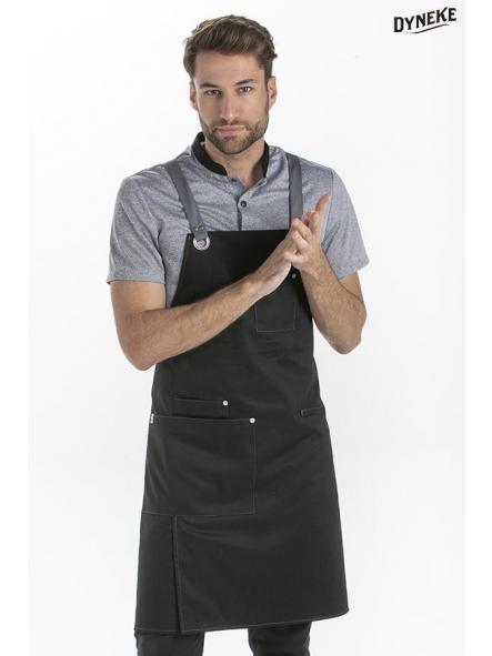 Delantal peto unisex bolsillos negro