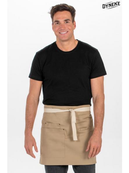 Delantal corto beig bolsillos [1]