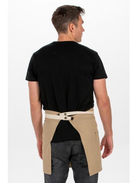 Delantal corto beig bolsillos [2]