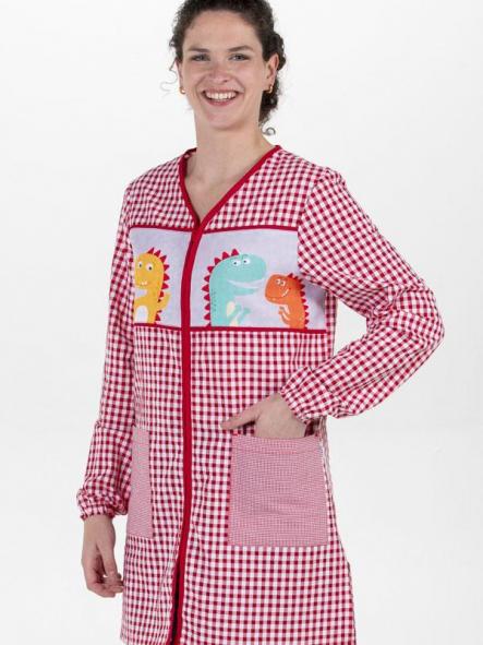 Bata maestra dinosaurios roja