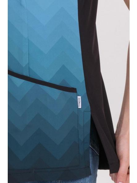 Casaca microfibra elástica s/m zig zag verde turquesa [3]