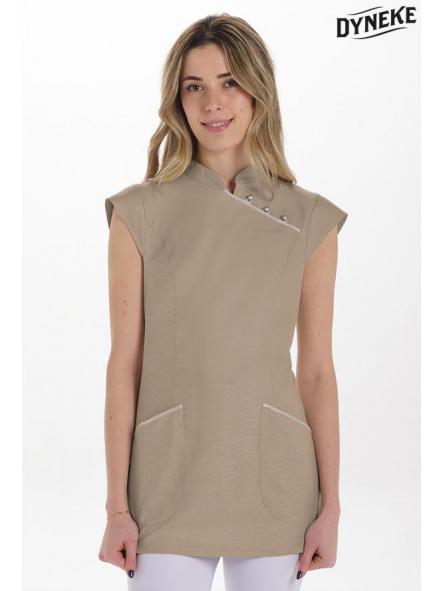 Estola beig con vivos de raso