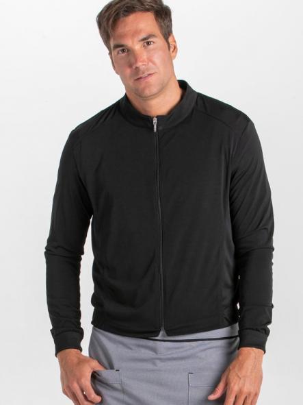 Chaqueta cbro. punto negra con cremallera