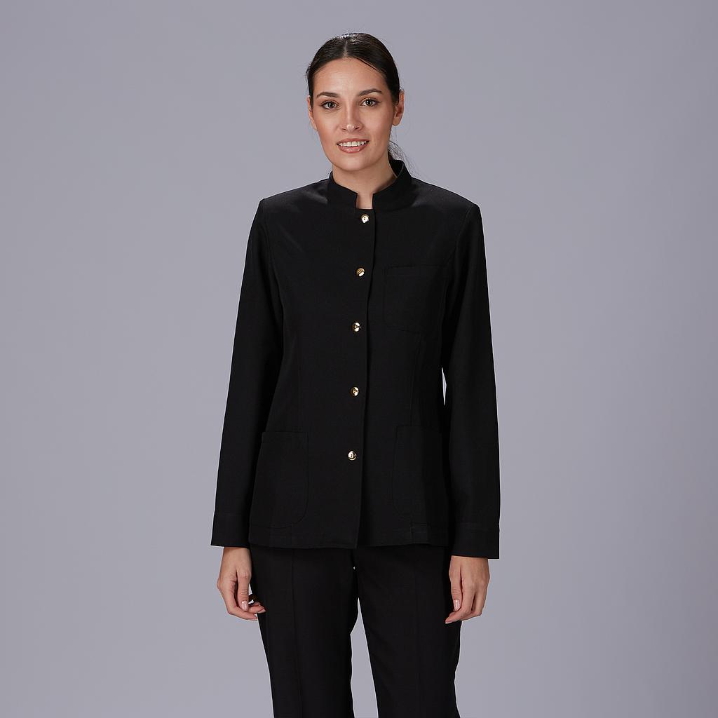 Chaqueta cuello mao mujer botón dorado
