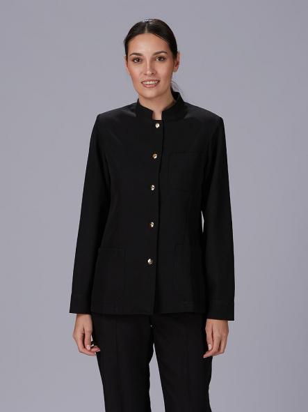 Chaqueta cuello mao mujer botón dorado
