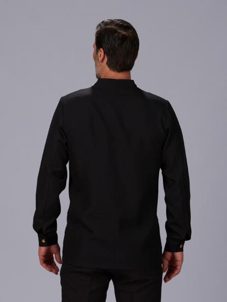 Chaqueta cuello mao hombre botón dorado [2]