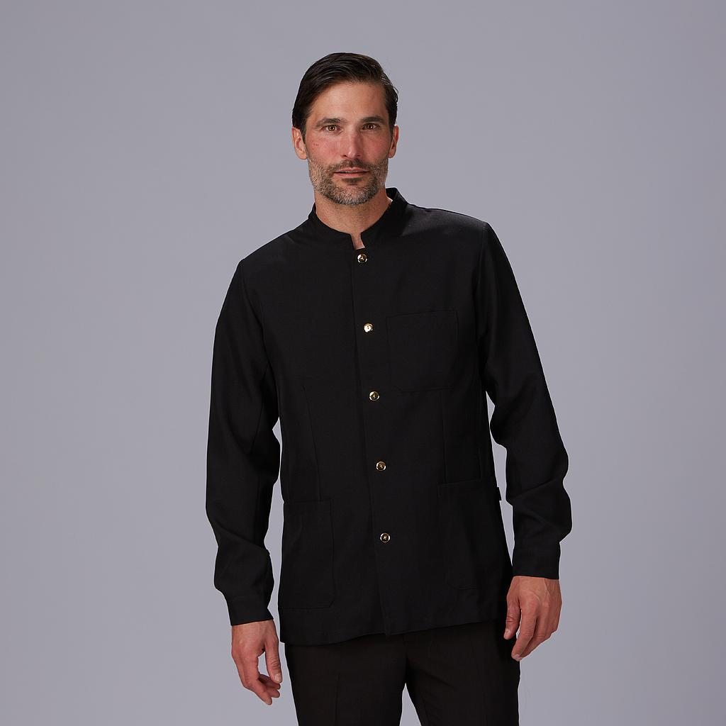 Chaqueta cuello mao hombre botón dorado